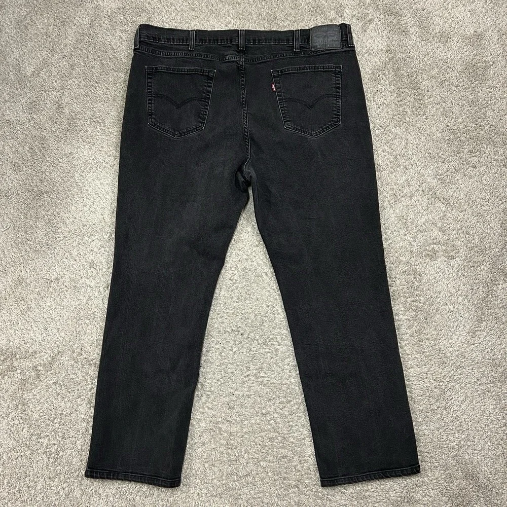 Levis 541 Jeans Mens 46X34‎ (Fits 44X30) Black Denim Athletic Taper Cotton Zip